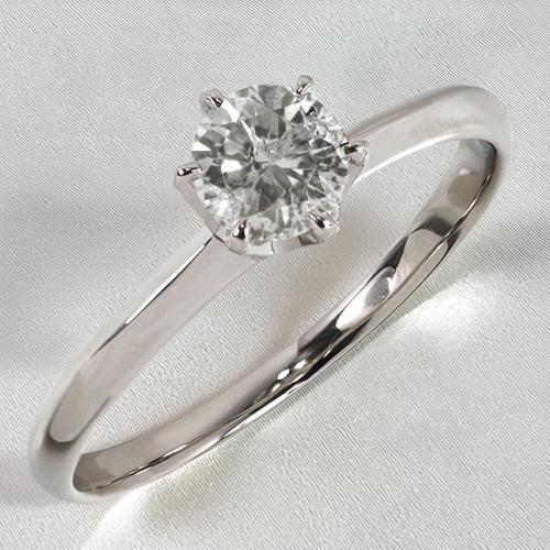 Rakuten - 0.3ct ダイヤモンド 1粒 6爪 天然ダイヤ リング Pt900 プラチナ