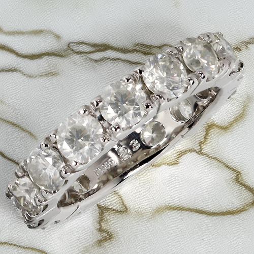 Rakuten - 2.3ct プラチナ ダイヤモンド エタニティ リング　(Iクラス) 鑑別書 ダイヤ 指輪 天然ダイヤ 女性用 レディース ファッション