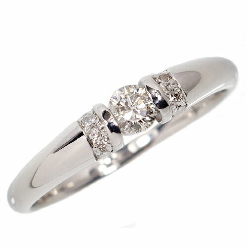 0.28ct ダイヤ デザイン リング K18WG 18金ホワイトゴールド