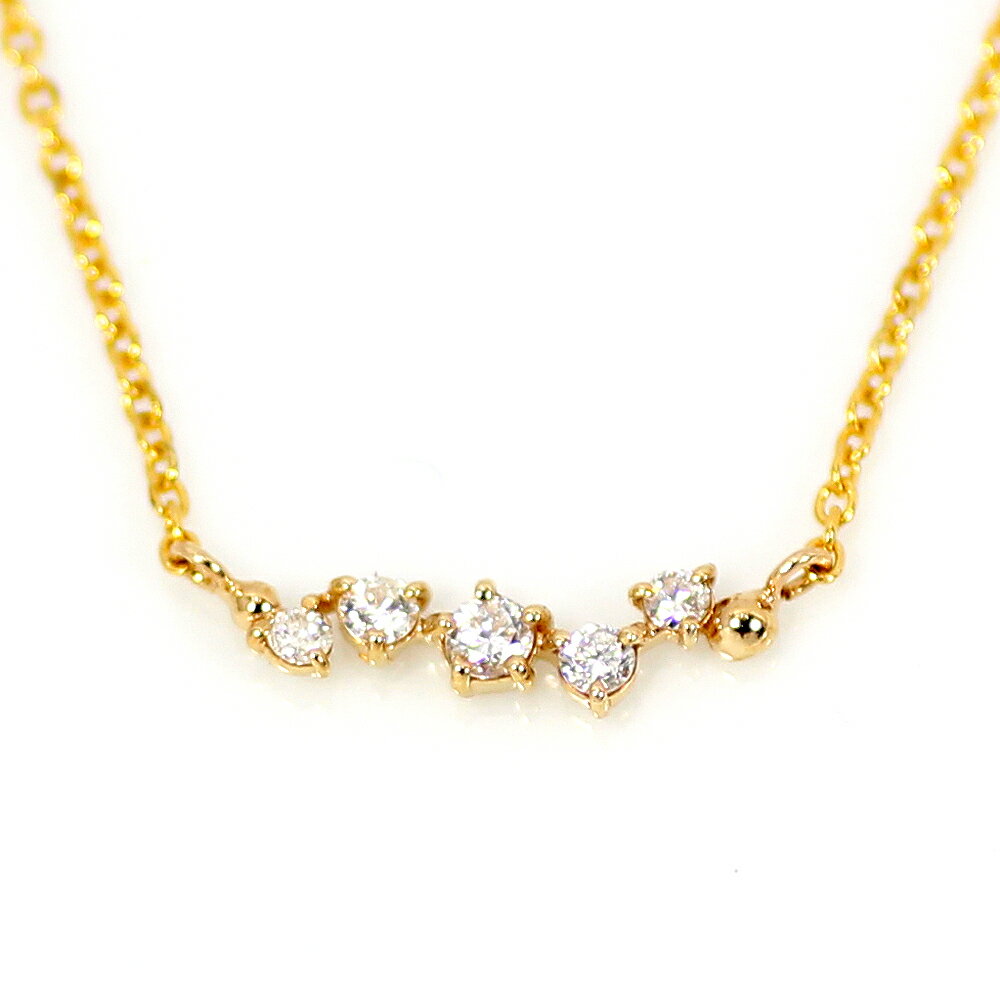 Mandarin - K10 WG PG 0.1ct ダイヤ ネックレス ペンダント