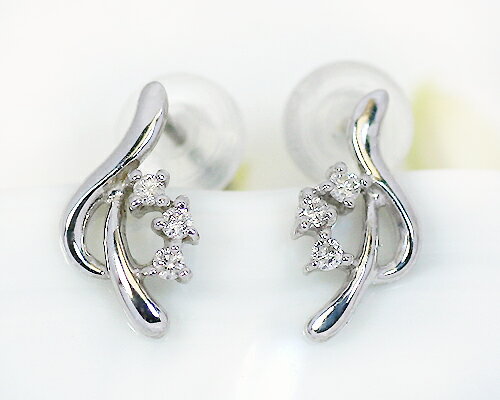 Rakuten - 0.04ct ダイヤ 天然 ピアス 音符 デザイン K10 WG PG 10金 ゴールド ホワイトゴールド ピンクゴールド スタッド