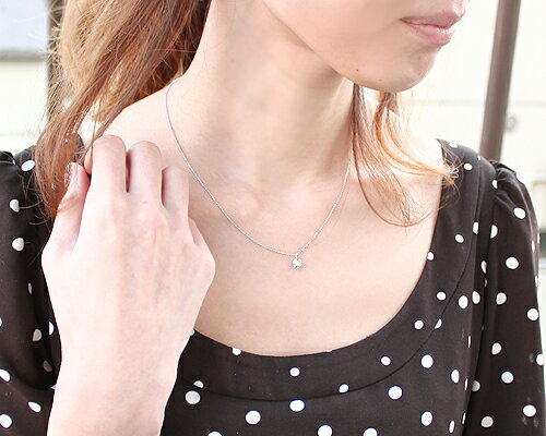 Pt900台　0.4ct　ダイヤモンドペンダント　（シルバーカットボールチェーン）