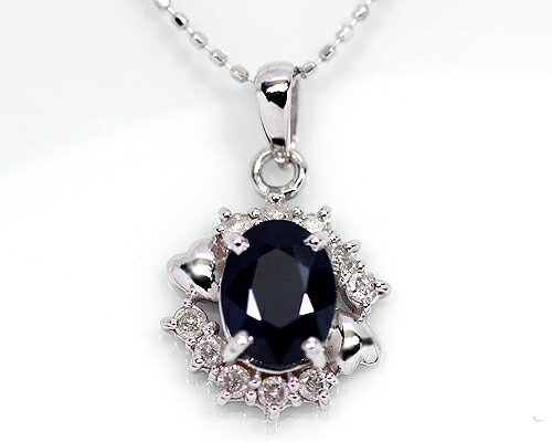 蓝宝石 - K18WG　1.5ct　サファイアペンダント