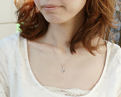 K18WG台　0.5ct　ダイヤモンドペンダント　（シルバーカットボールチェーン）