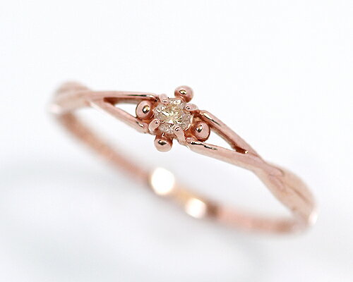 Pink Gold - K10PG　0.05ct　ブラウンダイヤモンドリング