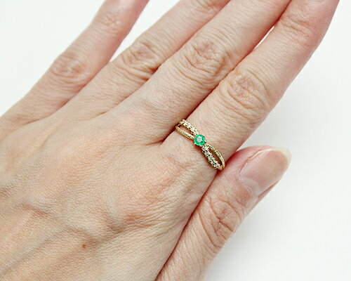 0.1ct エメラルド リング K10 10金...の紹介画像2