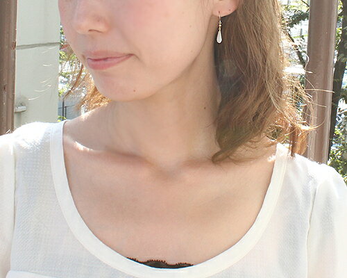 K10 WG PG 白蝶貝 ドロップ フック ピアス