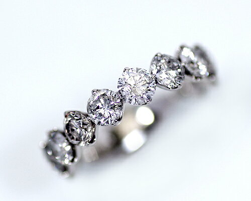 Pt　3.0ct　ダイヤモンドエタニティリング　【鑑別書付】