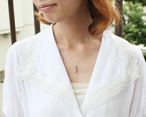 K18/WG/PG 1.0ctブラウンダイヤモンド3ストーンペンダント 3