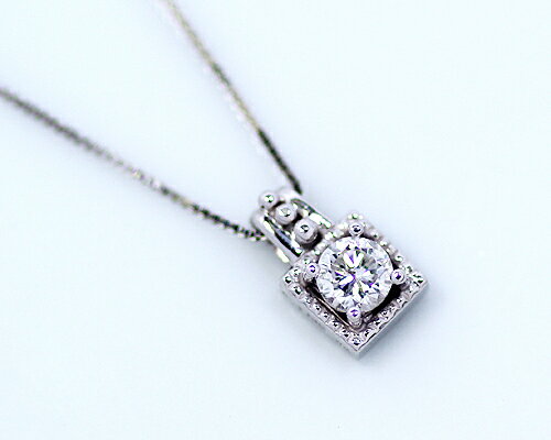 Rakuten - K18/WG/PG台　0.1ct　ダイヤモンドペンダント　（10金ベネチアンチェーン）