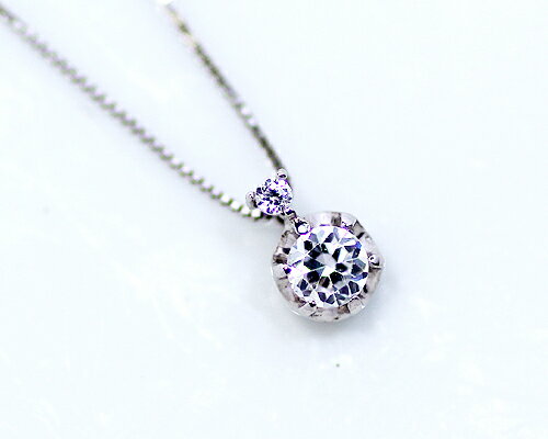 Rakuten - K18/WG/PG台　0.11ct　ダイヤモンドペンダント　（10金ベネチアンチェーン）