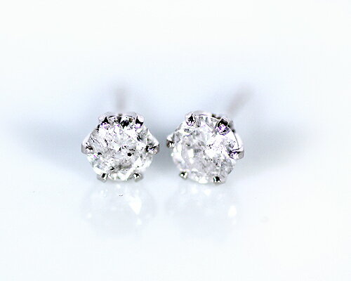 鑑別書付 Pt900 0.6ct 1粒 ダイヤモンド ピアス イヤリング