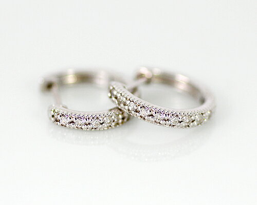 K10 WG 0.2ct ダイヤモンド クロッシング ピアス