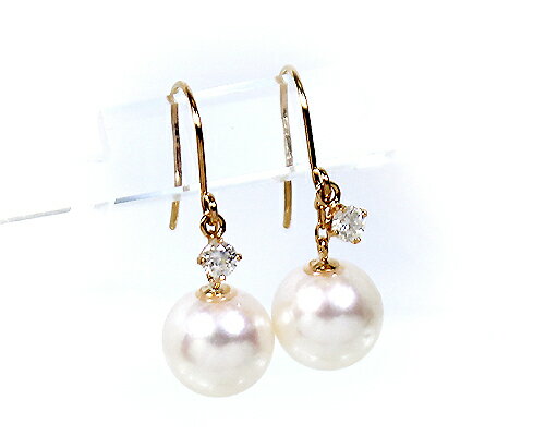 K18あこや本真珠ピアス 商品紹介】 フックピアス (k18) あこや真珠 (7.5-8.0) X00