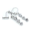 K18WG 0.5ct ダイヤモンド 3ストーン イヤリング(4)
