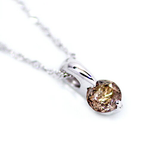 Boulder - K18WG　0.1ct　ブラウンダイヤモンドペンダント