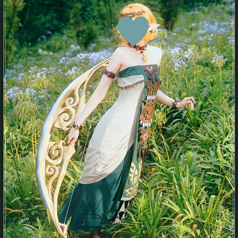 コスプレ コスチューム コスプレグッズ ゼルダ ぜるだ Zelda ゼルダの伝説 ティアーズ オブ ザ キングダム ゼルダ姫服 コスプレ服 かつら付き 妖精耳付き