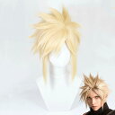 コスプレ クラウド・ストライフ くらうど Cloud Strife ファイナルファンタジー FINAL FANTASY FF コスプレウィグ ウィッグ かつら ウィッグネット付き 黄色／金色の短髪 変装 コスプレグッズ クラウド ファイナルファンタジー FF セフィロス ユウナ エアリス ザックス ビビ ティーダ スコール ライトニング ジタン アーロン ティナ ティファ レノ モーグリ 2