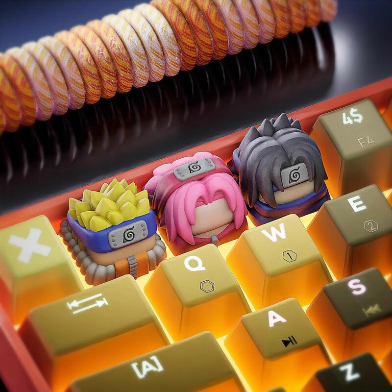NARUTO -ナルト!ナルト・サスケ・サクラ DIY個性キーキャップ 二次元風 デフォルメデザイン カスタムメカニカルキーボード
