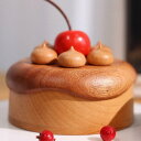 【送料無料】木製さくらんぼケーキ形ダブルアクセサリー収納ケース 木製ジュエリーボックス 木製小物入れ アクセサリー収納 かわいいジュエリーボックス 木製アクセサ...