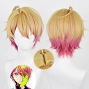 コスプレ 星野愛久愛海 ほしのあくあまりん アクア 推しの子 おしのこ アイドル コスプレウィグ ウィッグ かつら ウィッグネット付き 金色とピンクのハイライト短髪