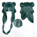 コスプレ 猫猫 まおまお マオマオ 薬屋のひとりごと コスプレウィグ ウィッグ かつら ウィッグネット付き 濃い緑のお団子編み込みロングヘア