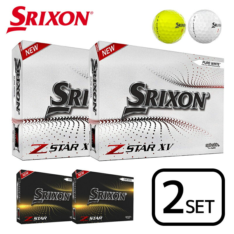 【2ダースセット】スリクソン SRIXON Z-Star Ball Z-Star XV Ball Z スター Z スターXV ゴルフボール 2箱セット（12個入りx2）USA直輸入品のサムネイル