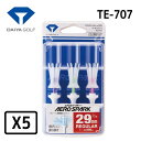 【5パックセット】ダイヤゴルフ エアロスパークティーレギュラー 3本入 TE-707DAIYA GOLF AERO SOARK 全長69mm クリア 首振り機能...