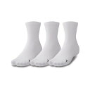 アンダーアーマー UAクオーター ソックス (3足セット) 1371936-100 White メンズ バスケットボール UNDER ARMOUR
