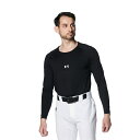 アンダーアーマー UAヒートギア コンフォート フィッティド ロングスリーブ クルーネック シャツ 1384731-001 Black メンズ ベースボール U...
