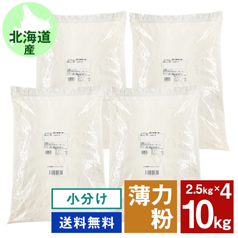 【全品ポイント5倍！5月31日まで】【お得な4個セット】江別製粉 北海道産 菓子用薄力粉 小麦粉 ドルチェ 2.5kg×4 合計10kg (常温)(小分け)