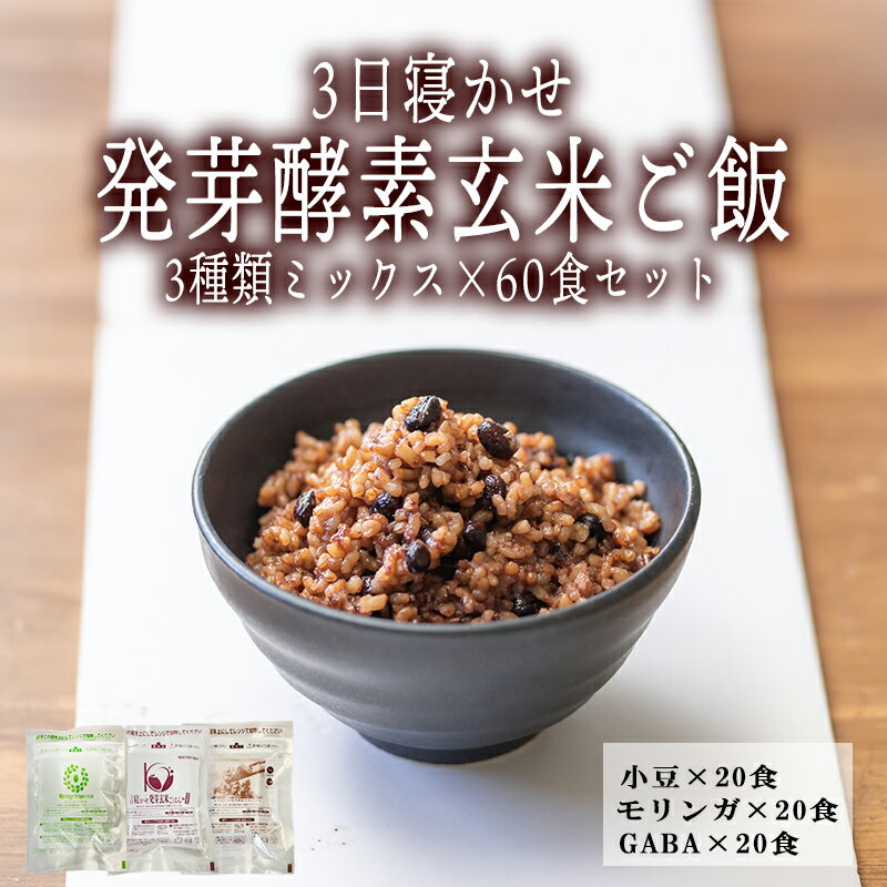 発芽酵素玄米ごはん3種ミックス60食セット小豆×20種類 GABA×20種類 モリンガ×20種類