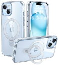 【スタンド機能 Magsafe対応】CASEKOO iPhone 14 / 15 plus 用 ケース クリア Magsafe対応 スタンド機能 リング 耐衝撃 米軍規格 ストラップホール付き カバー ワイヤレス充電対応 アイフォン 14 15 plus