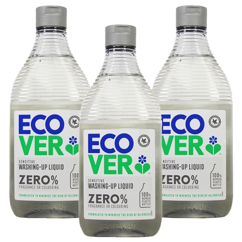 【まとめ買い】ECOVER(エコベール) エコベール ゼロ 食器用洗剤 本体 (無香料 無着色) 450ml×3個 ecover 手に優しい 植物由来 赤ちゃん 食器洗剤 キッチン洗剤 台所用洗剤 油汚れ