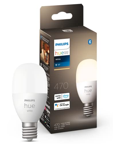 Philips Hue スマート電球 E17 40W ホワイト 1個 - フィリップスヒュー LEDライト スマートライト アレクサ対応 照明 470lm 電球色 調光 スマートホーム 間接照明 音声操作 アプリ操作