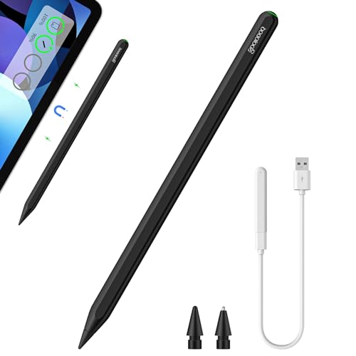 GOOJODOQ 新型 GD13 スタイラスペン ワイヤレス Type-C充電式 iPad用 タッチペン Bluetooth ペンシル 高感度 傾き感知 交換ペン先付き 途切れなし 軽量 マット仕上げ iPad air4/5/iPad Pro11/iPad Pro12.9/iPad mini