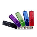 USBメモリ 32GB 5個セット ENUODA USB2.0フラッシュメモリ メモリースティック USB メモリー32ギガ USB 32GB データ送信 バックアップ (赤 青 緑 紫 黒)