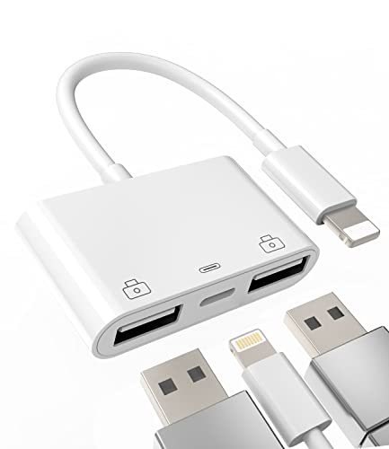 【5月限定!全商品ポイント2倍セール】アップル Lightning USB 変換 同時 きゅうそく充電 ケーブル アダプタ(3in1)ライトニング USB3.0 OTG アダプターApple MFI認証 二股 あだぷたー Usb-a カメラ データ