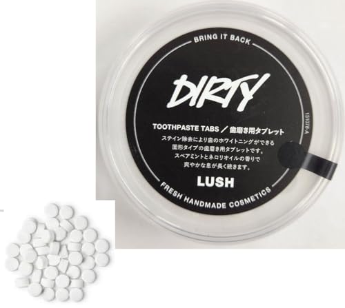 【5月限定 全商品ポイント2倍セール】LUSH ラッシュ ダーティ DIRTY トゥースペーストタブ50g／歯磨き用タブレット 歯磨き粉 セルフホワイトニング オーラルケア スペアミント ミントフレー