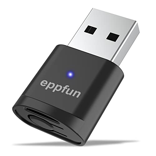 【5月限定!全商品ポイント2倍セール】eppfun PS4 PS5/PC/MAC用 USB Bluetooth 5.2 aptX-Adaptive トランスミッター オーディオ アダプ、aptX/aptX HD/aptX LL対応 2台同時接続