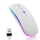 【2024業界 Type-C充電式】 マウス 無線 Bluetooth5.2 ワイヤレスマウス 静音マウス 超薄型 小型 高感度 ブルートゥース ゲーミング USB充電式 2.4GHz 3段階dpi切替 省電力 7色ライト 3ボタン光学式 高