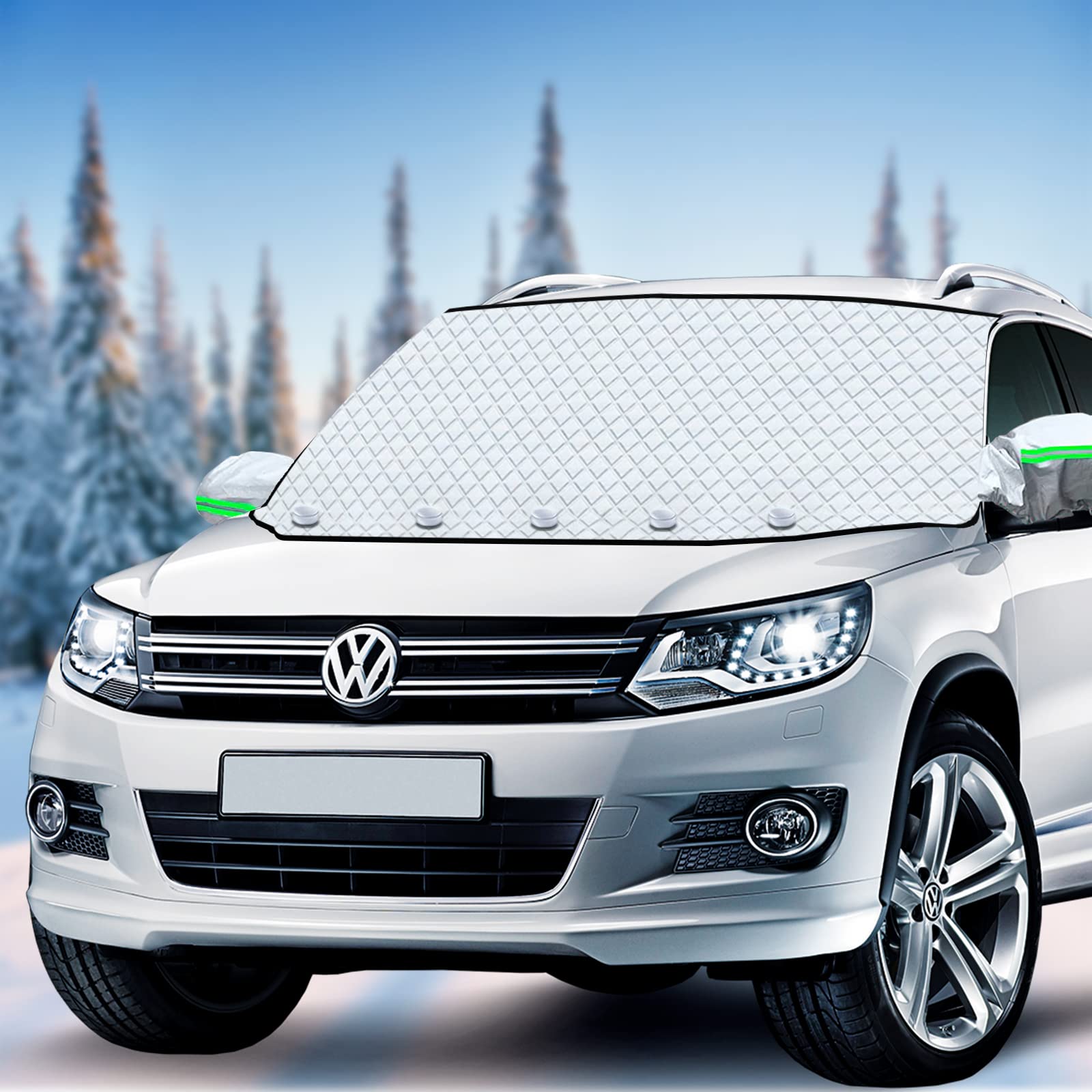 フロントガラス 凍結防止シート 車 カーフロントカバー 霜よけ 落葉 積雪 雪対策 五重厚手 撥水加工 内..