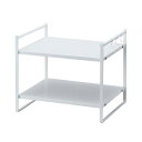 キッチン棚 トースターラック2段 フック付き 幅43×奥行36×高さ36.2cm ホワイト キッチン収納