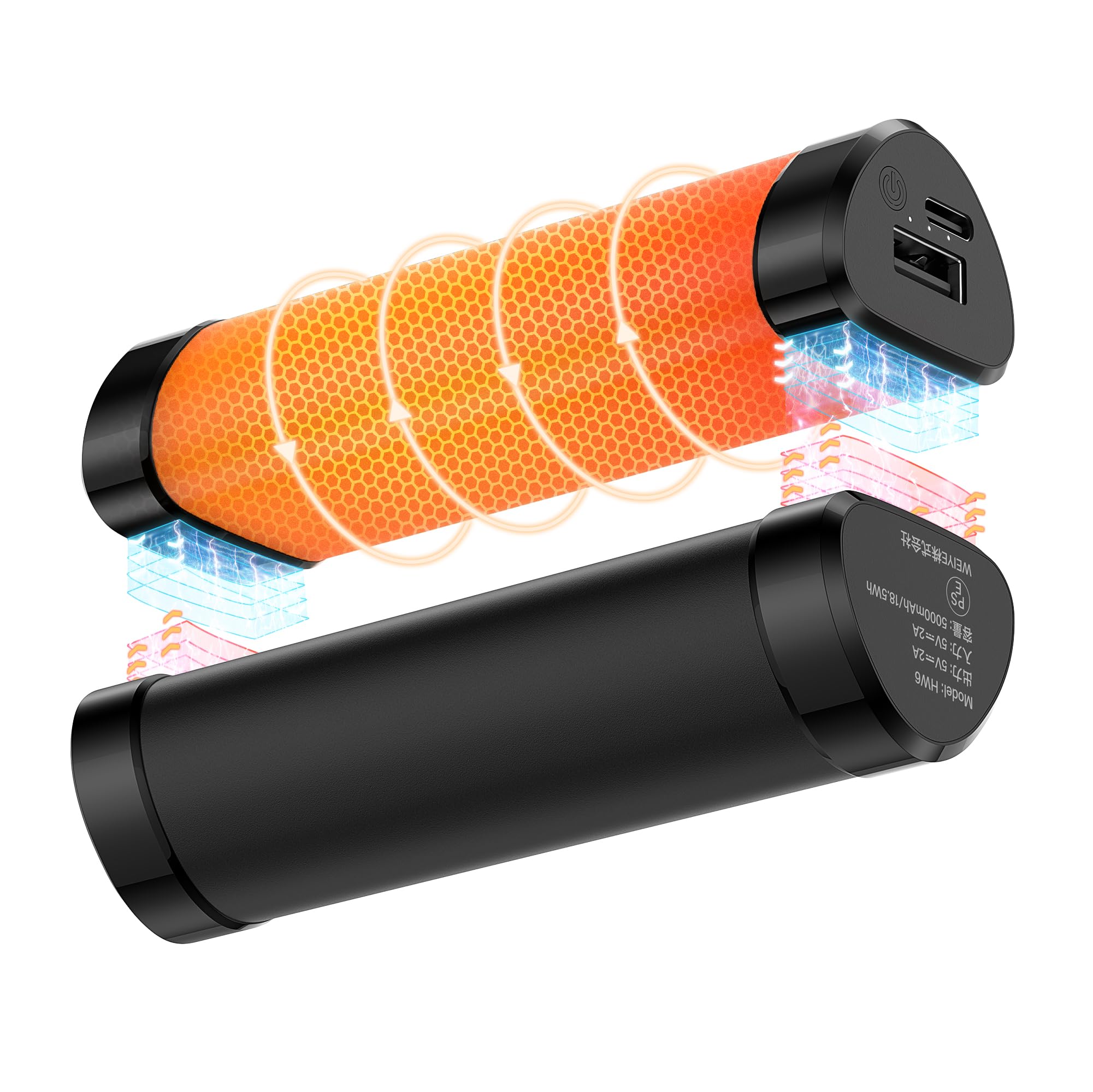 充電式カイロ 360°全面 3秒急速発熱 超軽量 10000mAh 最大14時間連続使用 モバイルバッテリー機能付き マグネット式 分離式 電気カイロ 寒さ対策 電子カイロ 3段階温度調節 45℃/50℃/55℃ 5V/2A 急速充電 1台2役 USB充電式 カイロ 携帯電源 防寒
