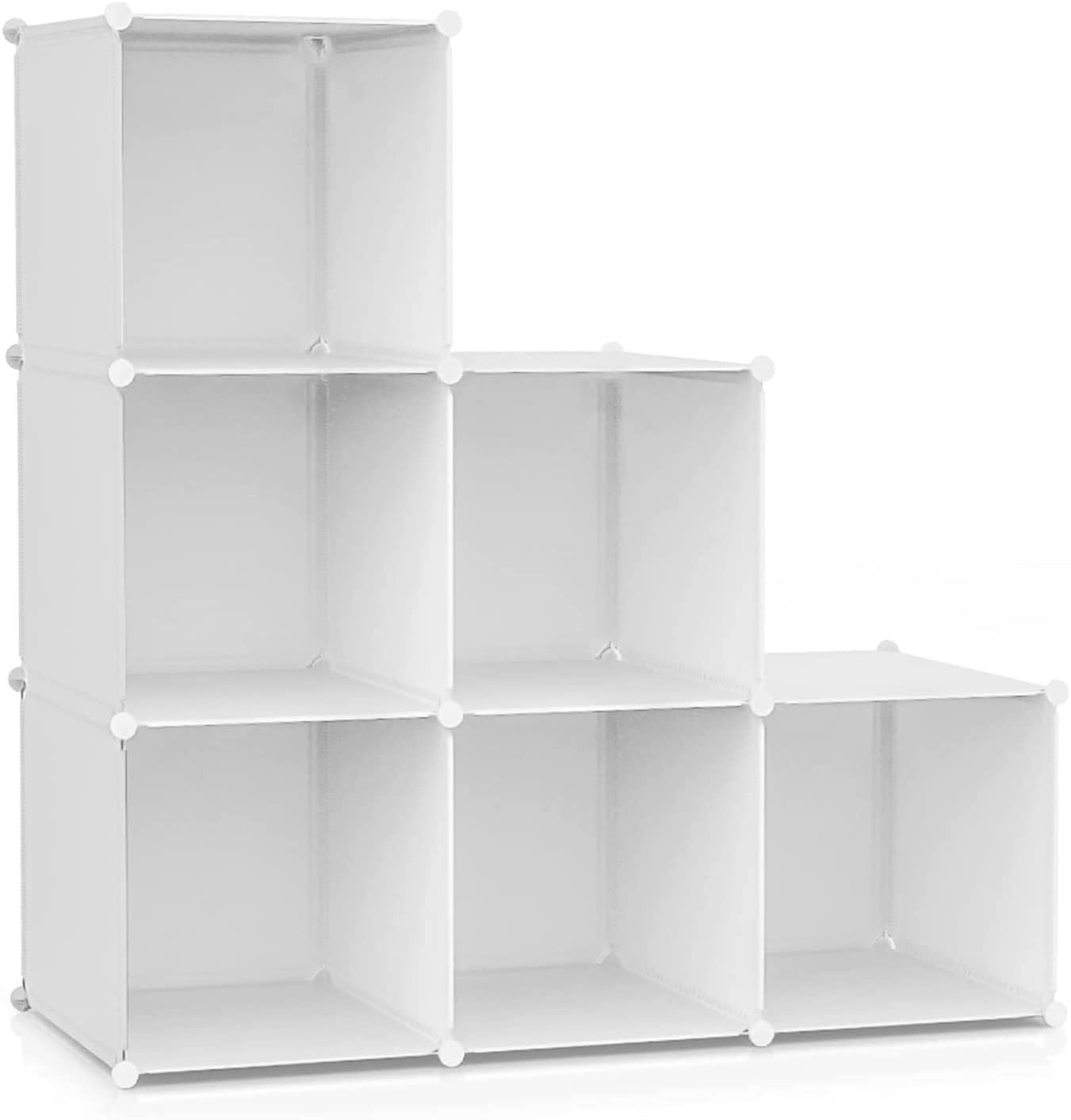 収納棚 大容量 収納ラック 組み立て式 整理棚 収納ボックス 本棚 衣類収納ボックス 多用途 耐久性 省スペース 収納便利 ブラック 1個幅30×奥行30×高30cm 6ボックス （ホワイト）