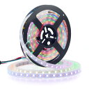 WS2812B LEDテープライト 5050 SMD 合金ワイヤー 5m 60LEDs/m 300LEDs 個別にアドレス指定可能 切断可能 プログラマブル可能 DC5V ドリームフルカラー 夢幻色 ネオピクセル 白PCB IP67 シリコンチューブ防水 LEDストリングライト イルミネーション 室内照