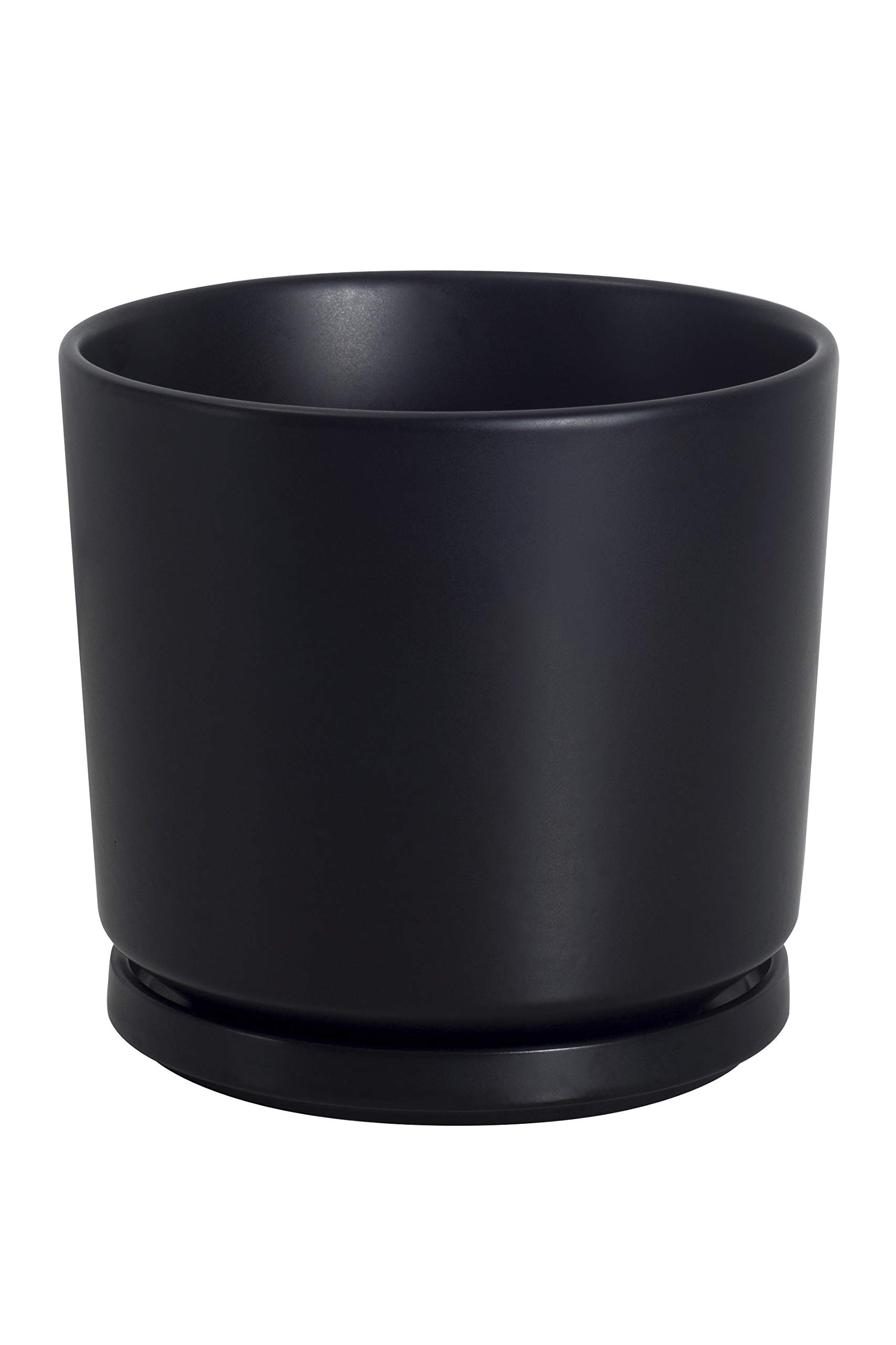 植木鉢 陶器鉢 7号 19cm 受け皿付き おしゃれ 穴付き 鉢 プランター 鉢植え インテリア 部屋 飾り 観葉植物 黒