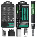 精密ドライバーセット 145 in 1 多機能ツールキット iPhone Switch DIY 修理ツール 専用ケース 磁石付き GREEN