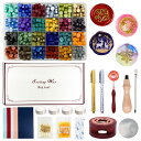 シーリングスタンプ コンプリートセット シーリングワックス セット 印面ヘッド4種 商品ボックス付き オーロラ&ゴールドワックス付属 初心者セット 手紙 招待状...