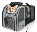 ペット キャリーバッグ 猫用 犬用 リュック メッシュ窓 通気性 拡張可能 2WAY ペットハウス ケージ 折り畳み お出かけ ドライブ 旅行 通院 防災 避難...